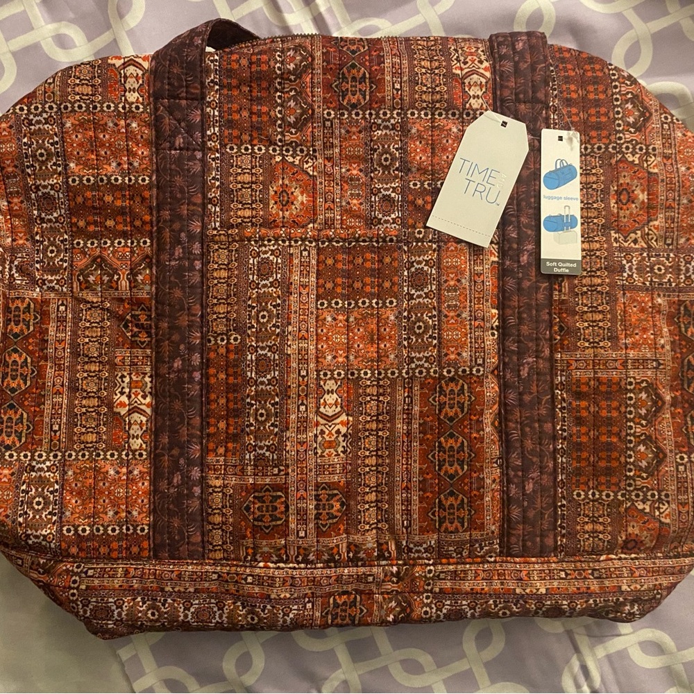 Time and Tru Red Soft Quilted Duffle